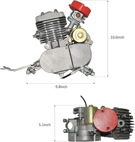 Miniatura 3 de Kit de motor de bicicleta de 80 cc mejorado, kit de motor de bicicleta de 2 tiempos con computadora digital con cable, kit de motor de gasolina con