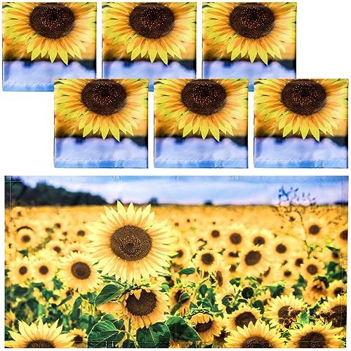 Image of Hortsun 6 Pcs Fluorescent Light Covers - 4 x 2 Feet Magnetic Light Filters, Must Haves for Teacher Supplies, Ceiling Covers for Classroom Fluorescent Shade Hospitals School Office(Sunflower)
