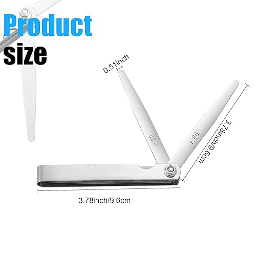 Miniatura 10 de Medidor de acero inoxidable de hojas calibradas, sistema métrico e imperial, herramienta de medición