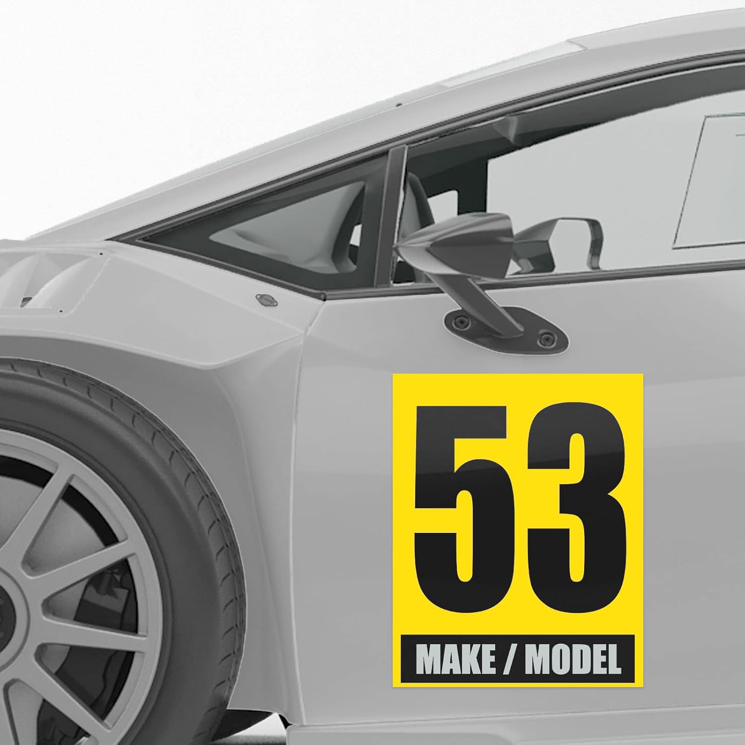 MC MOTOPARTS Fully Custom Magnet Racing Track Day Autocross Numbers Sticker Name Flag Car Door Vinyl Decal - 10" 12" 14" Inch - 2 Pieces - 27 Color - 22 Font - Custom Your Uniqe Decal