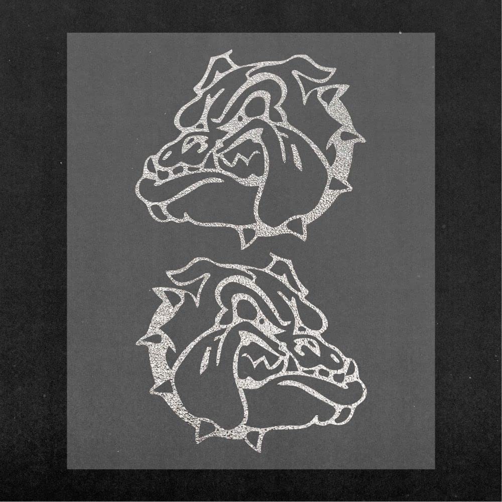 Quattroerre Supershaped Die-Cut Bulldog DX+SX for Car, Silver, 14 x 16 cm