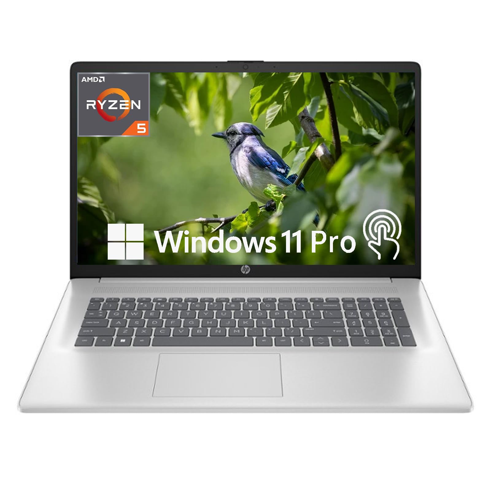 HP 17.3" HD+ Touchscreen Laptop, 17inch Laptop, Business Laptop, AMD Ryzen 5 7530U (Beats i7-1165G7), 64GB RAM, 2TB SSD, Wi-Fi 6, Bluetooth,