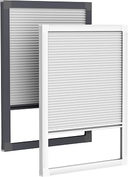 Augblinds Custom Blackout Blinds with Frame, No-Drill Cellular Shade, White