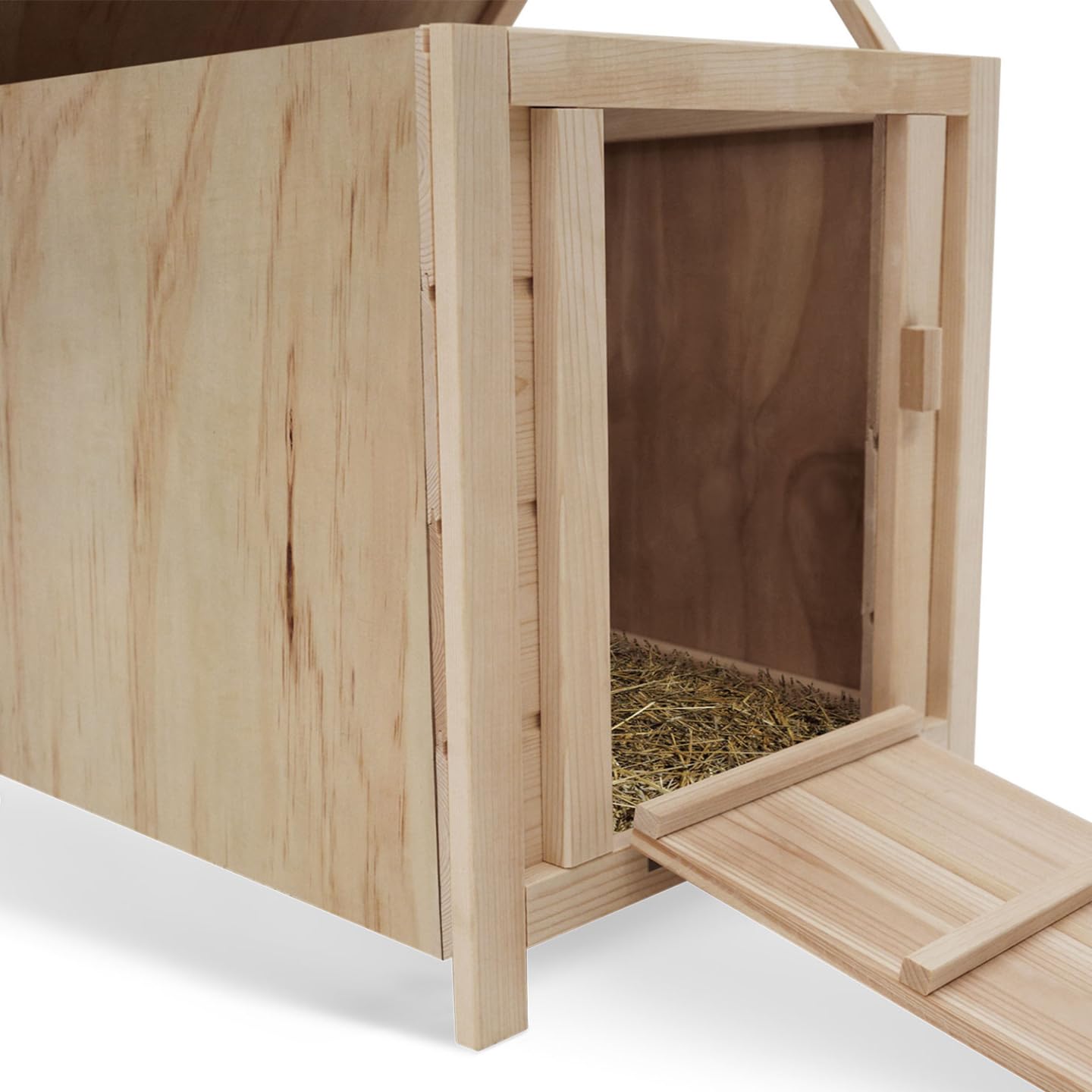 IDMarket – Juego de 3 palillos de madera para gallinas nido con fondo