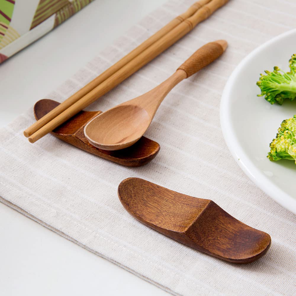 Support de baguettes en bois antidérapant – Repose-fourchettes et cuillères multifonction pour le rangement de la vaisselle de cuisine, idéal pour un usage domestique et les essentiels de salle à