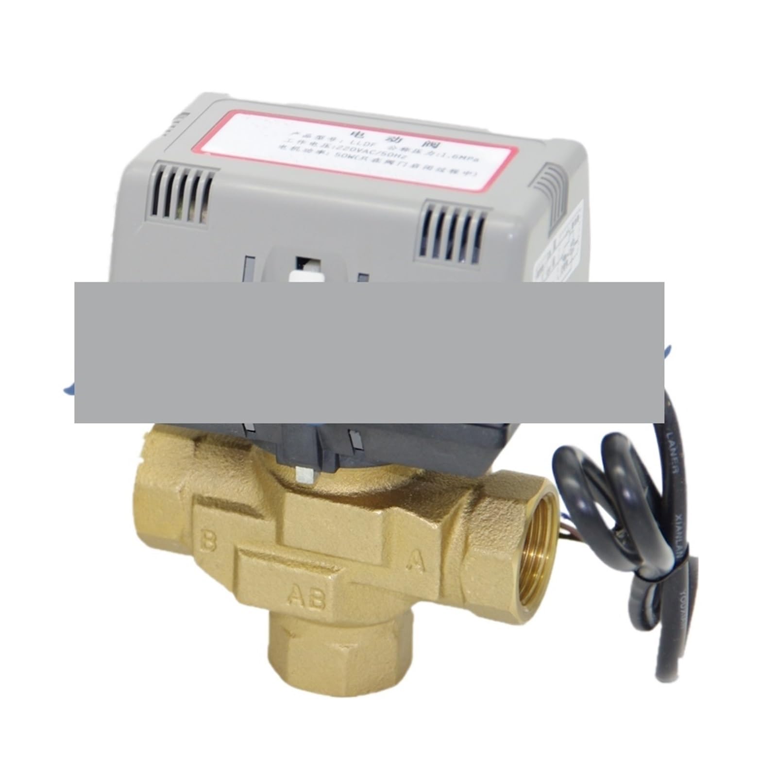 LEOTNNDQ AC220V 3/4" DN20 Brass 3 Way Motorized Valve Electrical Actuator Valve For HVAC water system 3 Lines 2 Control