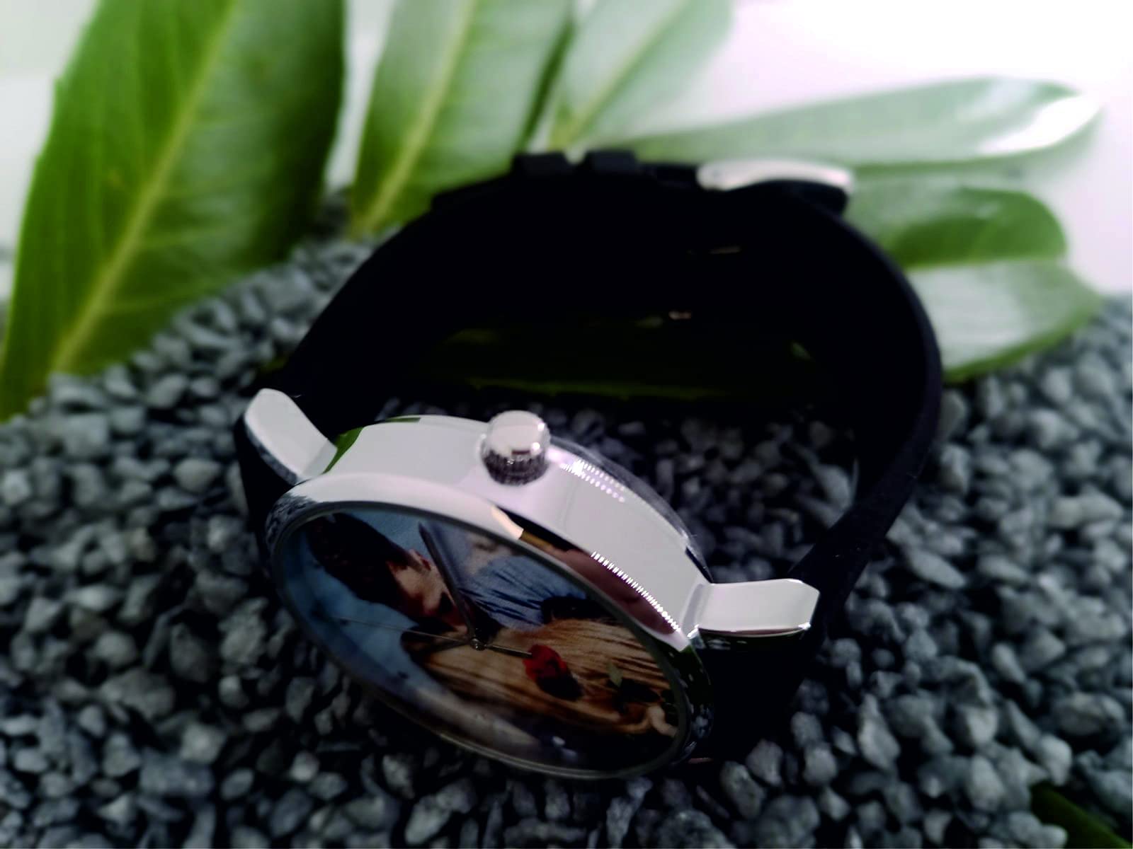 memories Reloj con foto personalizada reloj de 40 mm con imagen 3BAR reloj fotográfico fabricado en Alemania, plata, Correa