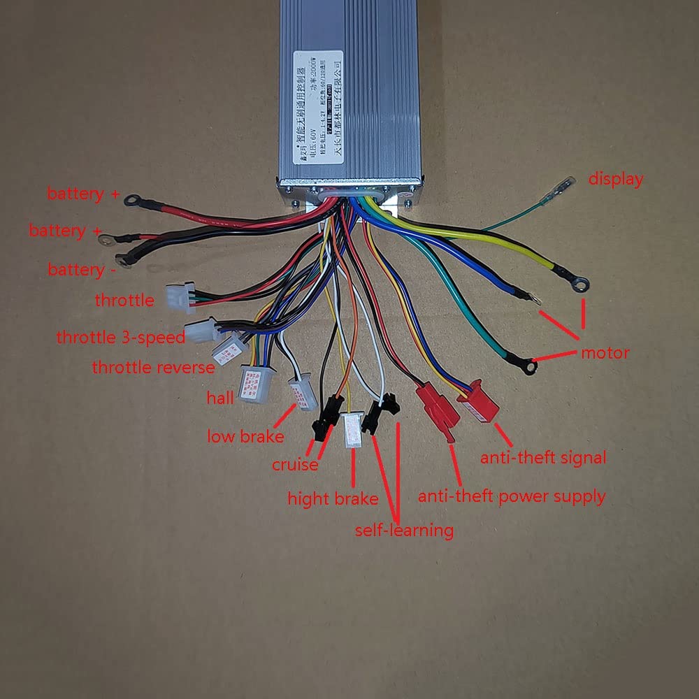 Centralina Monopattino Elettrico 4. 8V 60V 2000W. Controller Elettrico/Controller Ebike Brushless Controller for Motori a Motore for Bici Elettrico Brushless Motor Controller(60V 2000W)
