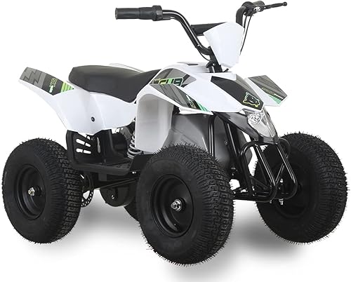 SYX MOTO ATV CUB Electric Mini Dirt Quad 4 ruedas aprobado por la EPA para niños de hasta 110 libras, color blanco
