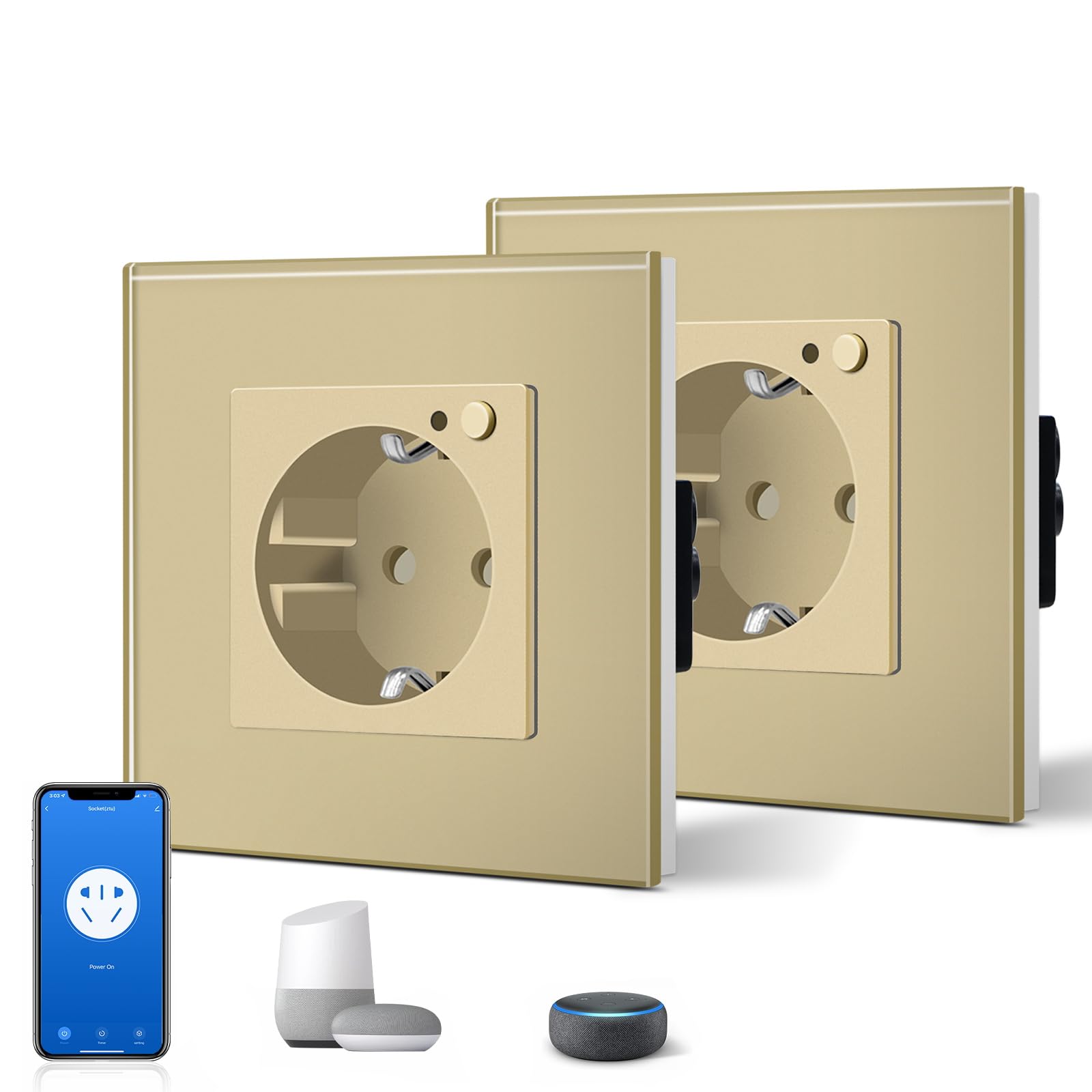 BSEED Enchufe Inteligente con 20W USB y Tipo C,Mate Enchufe Pared Wifi con Medidor Consumo,Control Remoto por APP & Voz,Requiere Cable Neutro,1 Enchufe,Blanco 86mm — view 48