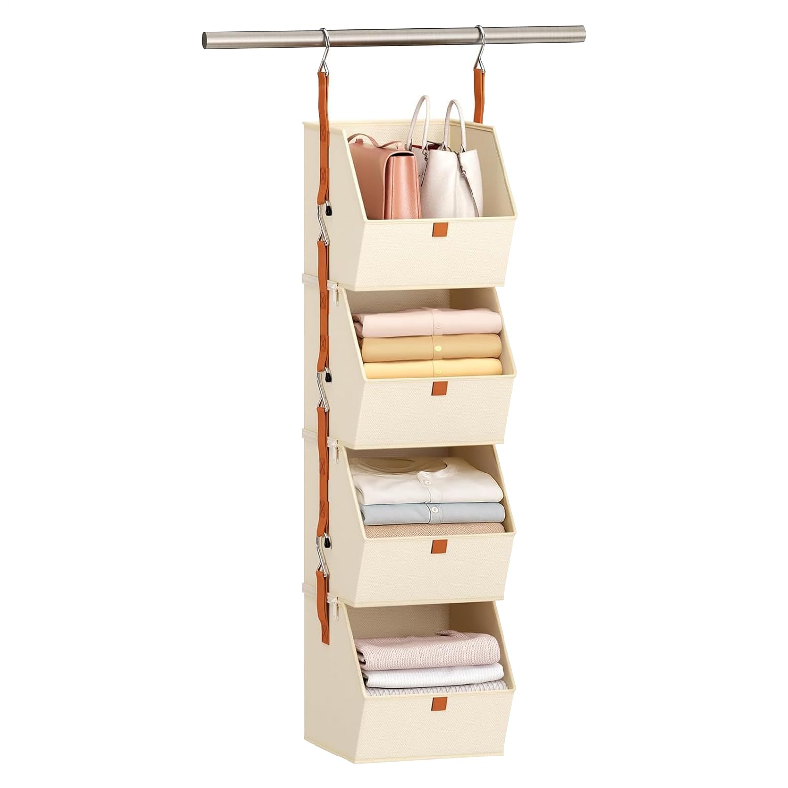 Tür-Organizer, 4-stöckig, hängbar, Schrank-Aufbewahrungsregal, Oxford-Stoff, Kleider-Organizer für Wohnung, Schlafzimmer, Schlafsaal, Kinderzimmer, Büro, Garage
