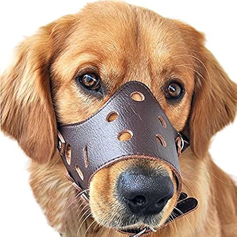 RC GearPro Soft Dog Mouth Muzzle for Small Medium Large Dog, Best Dog Mask to Prevent Biting, Chewing and Barking, Allows Drinking and Panting, Used with Collar (L) Cover