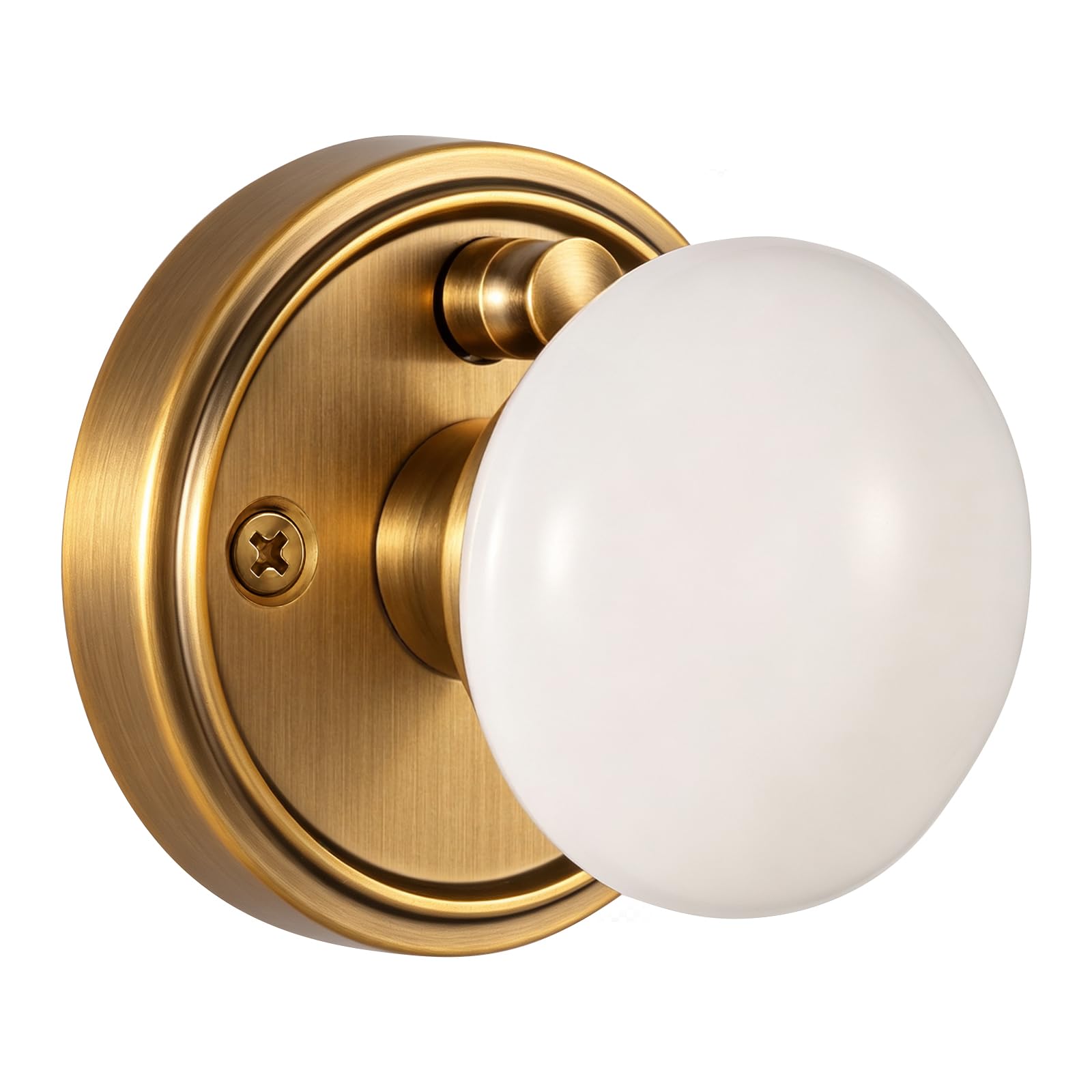Black Porcelain Door Knobs - Antique Brass -8