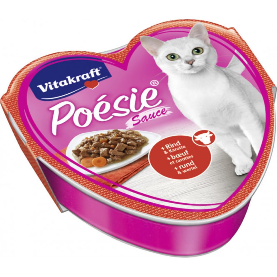 Mit Pufai Grocery, Vitakraft Poésie Création Rind & Karotte Katzenfutter nass 85G x 4 STÜCK, Katzenmilch Milch 200 mililiter x 4 STÜCK