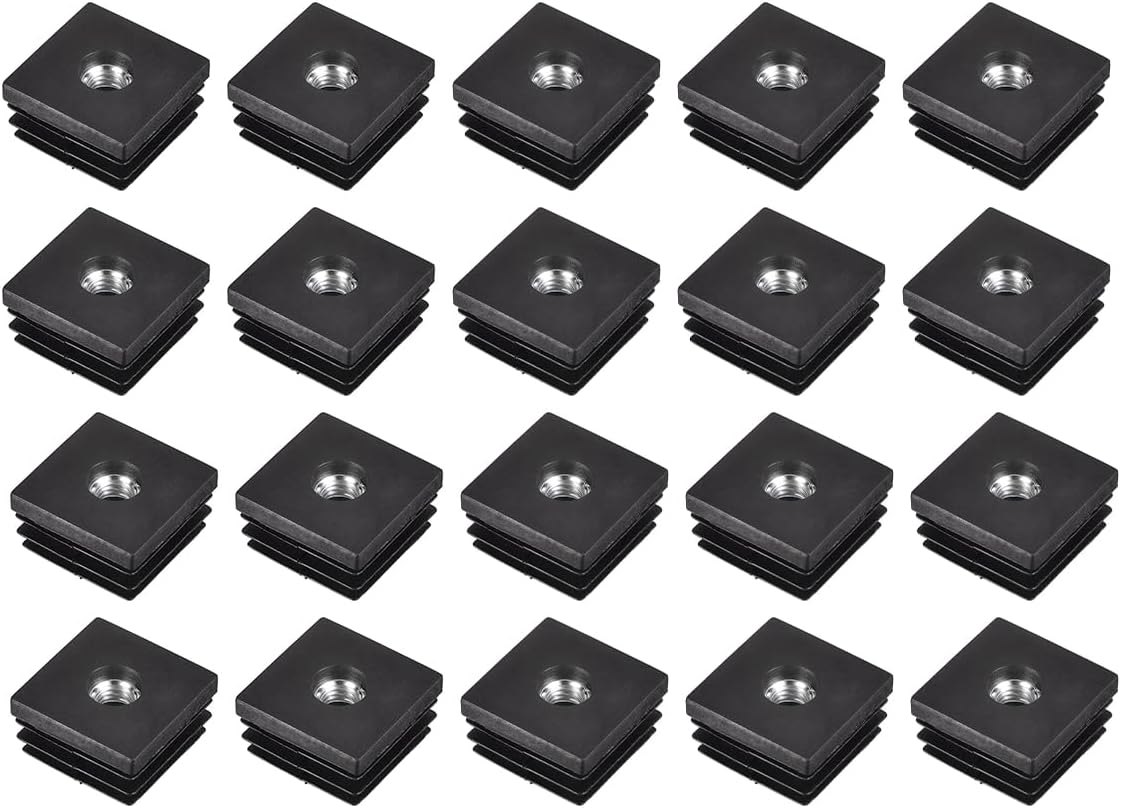 Alide 20 x M8 Threaded Square Tube Inserts for Office or Home Furniture