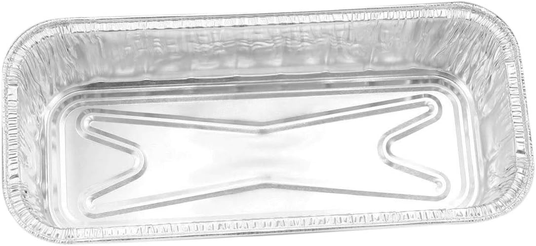 KitchenDance Disposable Aluminum Loaf Pans - Rectangular Aluminum Foil Pans for Meat Loaf's, Breads, Apple Cakes - Baking Pan Perfect for Baking, Cooking, and Preparing Food, 5 Pound Loaf, 50 Count