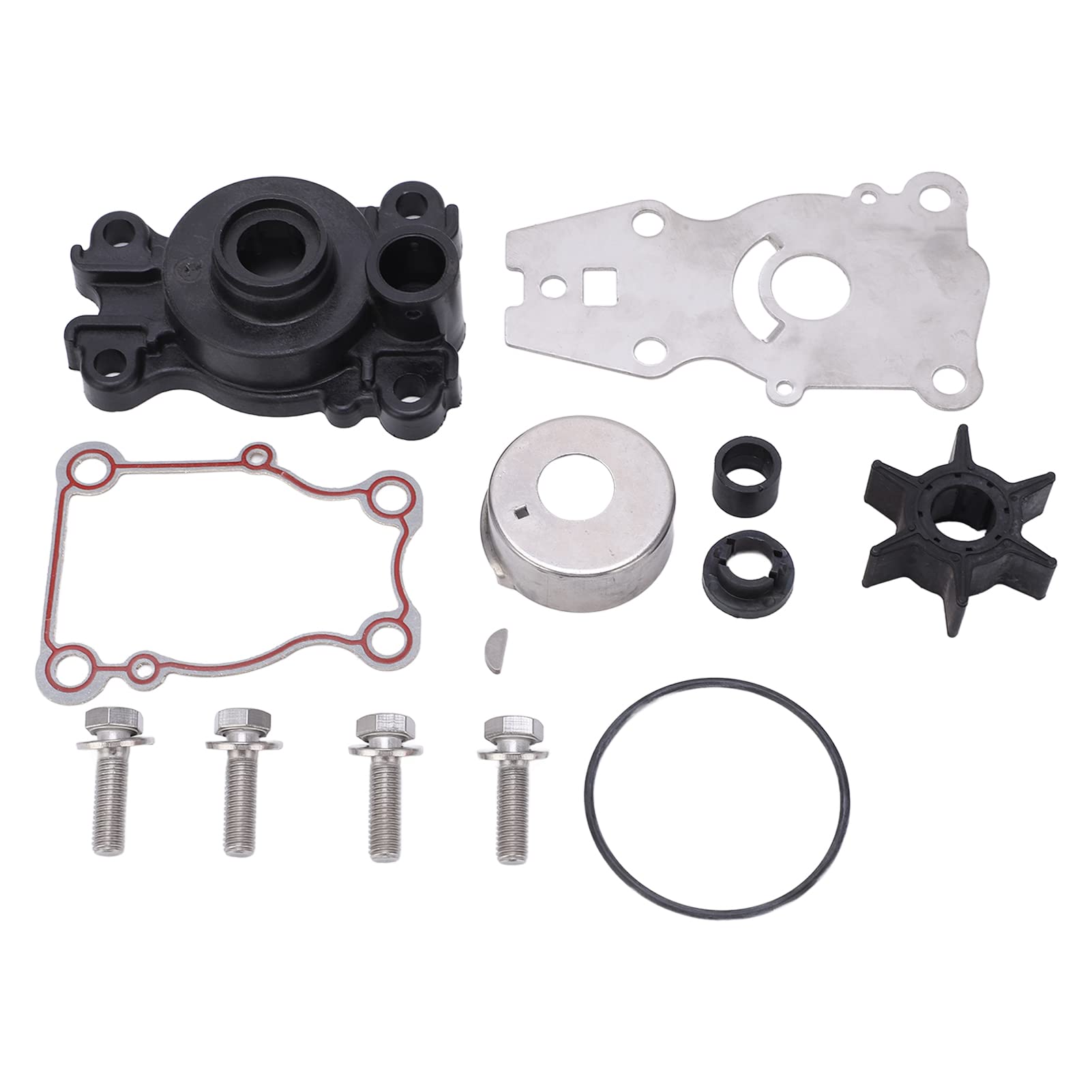Kit di riparazione per pompa dell'acqua Set di guarnizioni di ricambio per girante in plastica ABS ad alte prestazioni in acciaio inossidabile per motore fuoribordo 25 40 2