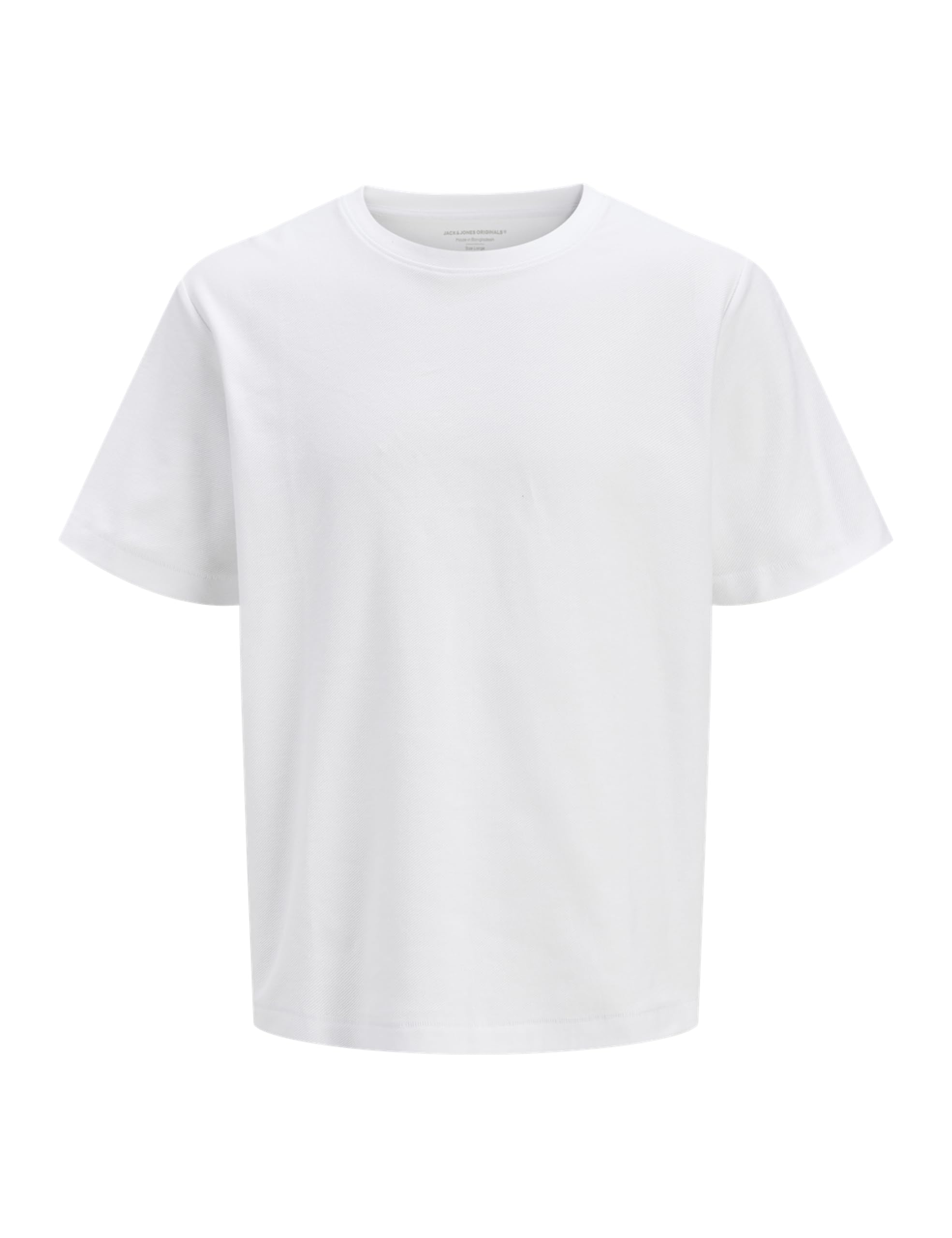 Jack & Jones Men's Bright White Jorsplit Twill Tee Ss Crew Neck, Xxl
