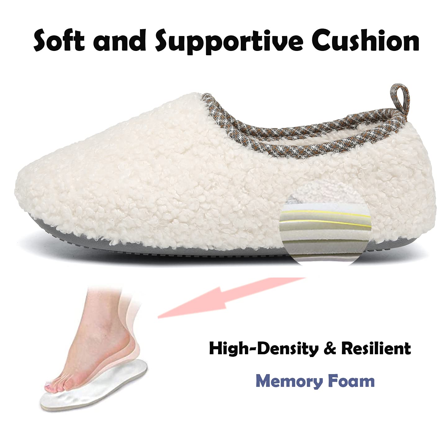 ChayChax Donna Pantofole da Casa Memory Foam Inverno Ciabatte Pantofola Interno Caldo Peluche Leggero Scarpe di Cotone