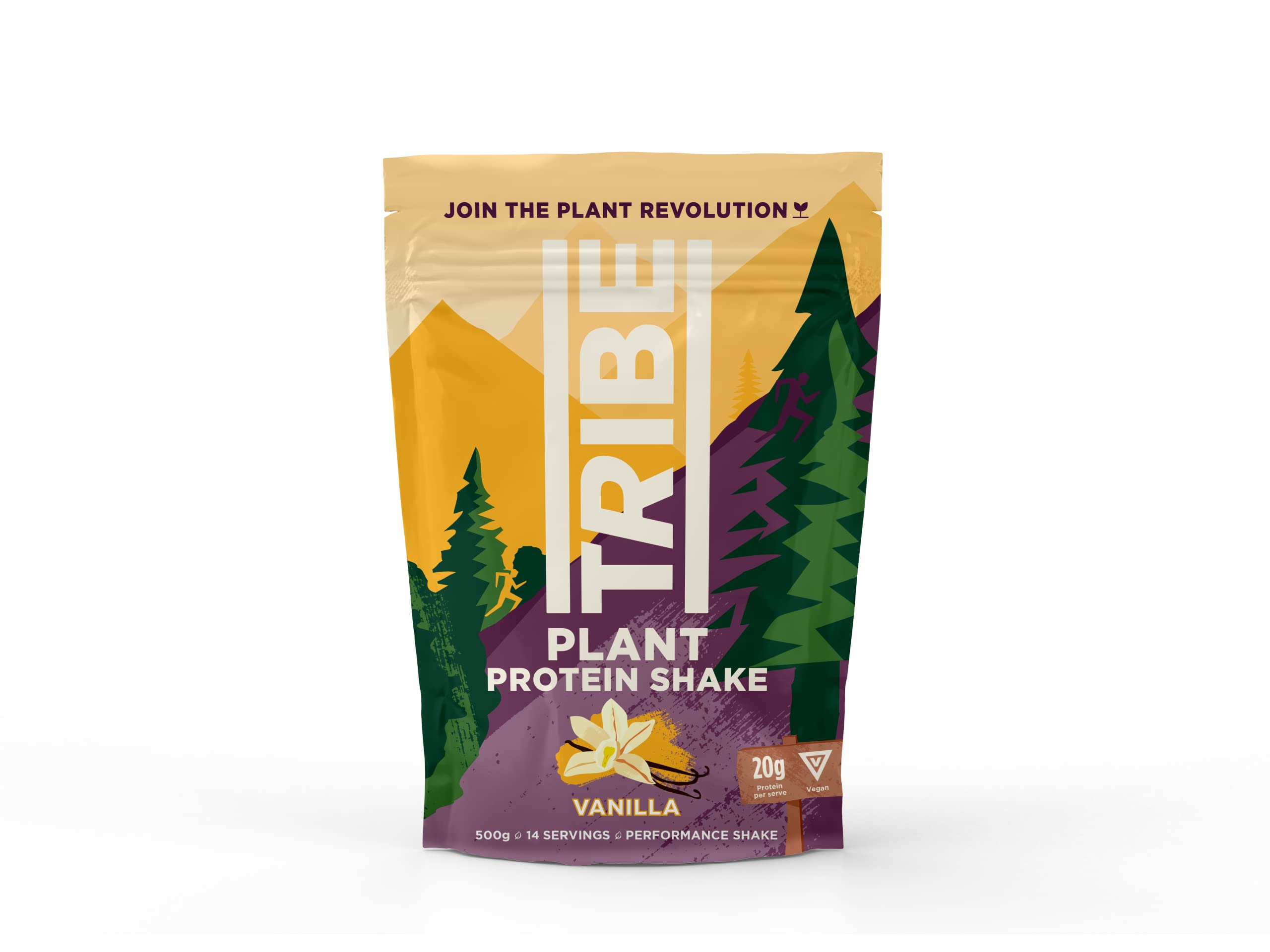 TRIBE Vegan Protein Powder - Salted Caramel - Pea and Rice Protein Blend - Vegan, Gluten & Dairy Free (500g / 12 Servings) Brown