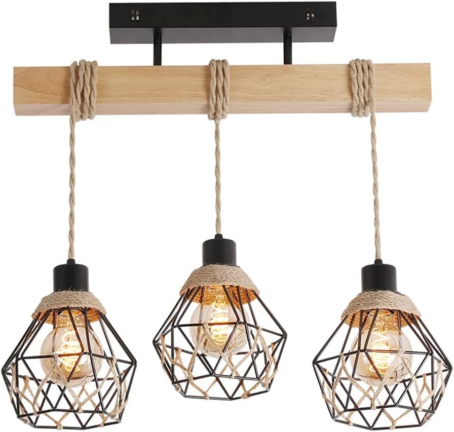Lampe suspendue en bois idéale pour éclairer votre table