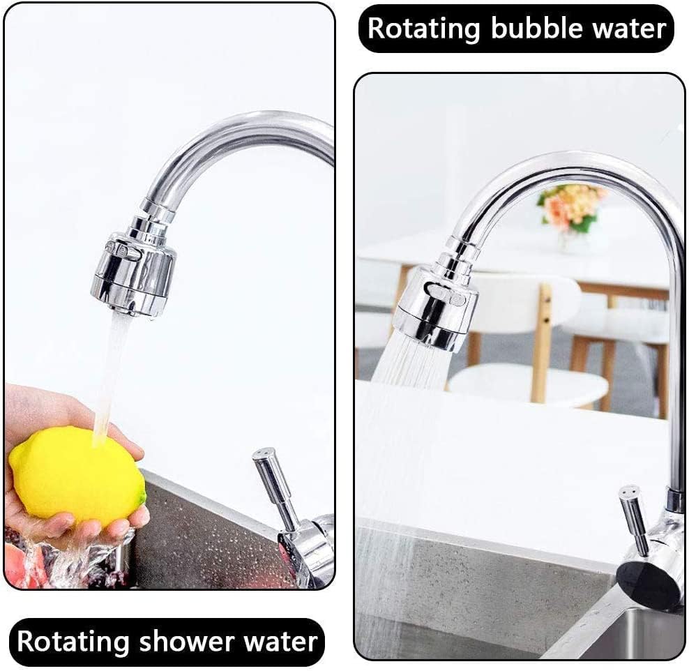 Image of 360 Degree Swivel Faucet Aerator Deluxe Water Saving Faucet Sprayer Water Saving Bubbler Pressurized Faucet Filter Kitchen Accessories 2 Modes (Faucet Head - A - 1)