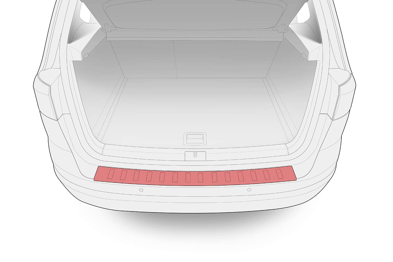 teileplus24 AL104 Protección del Borde de Carga de Aluminio para VW T6 T6.1Multivan/ Caravelle 2015-07/2024