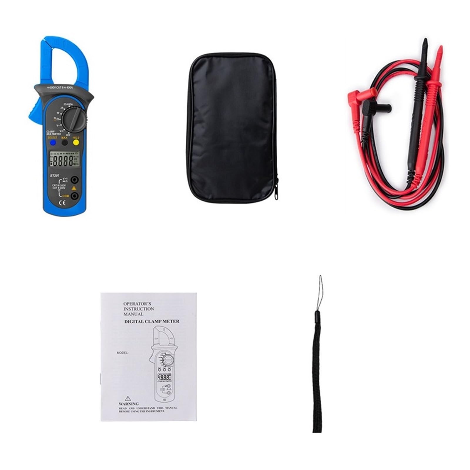 Multímetro De Abrazadera Digital, Probador Ohmios Resistencia, Amperímetro CA CC, Probadores Transistores, Voltímetro, Medidor Lcr Contacto D Análisis Detección Preciso Exhaustivo(Blue)