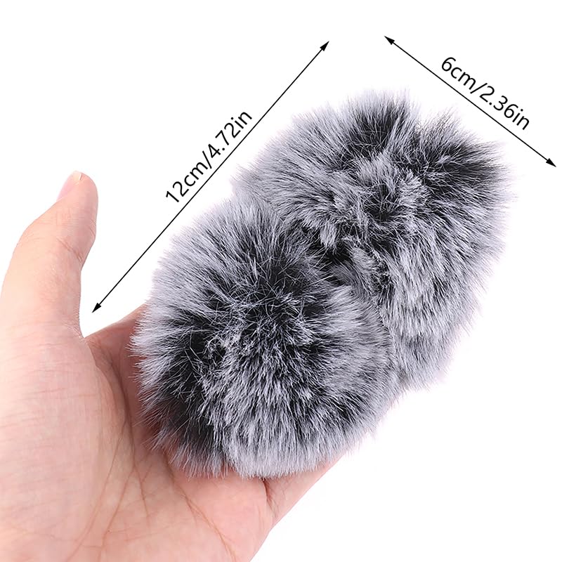 Furry Microphone Wind Shield Cover Windscreen Muff for Phone & Most Lavalier Microphones, Grey - Image 3
