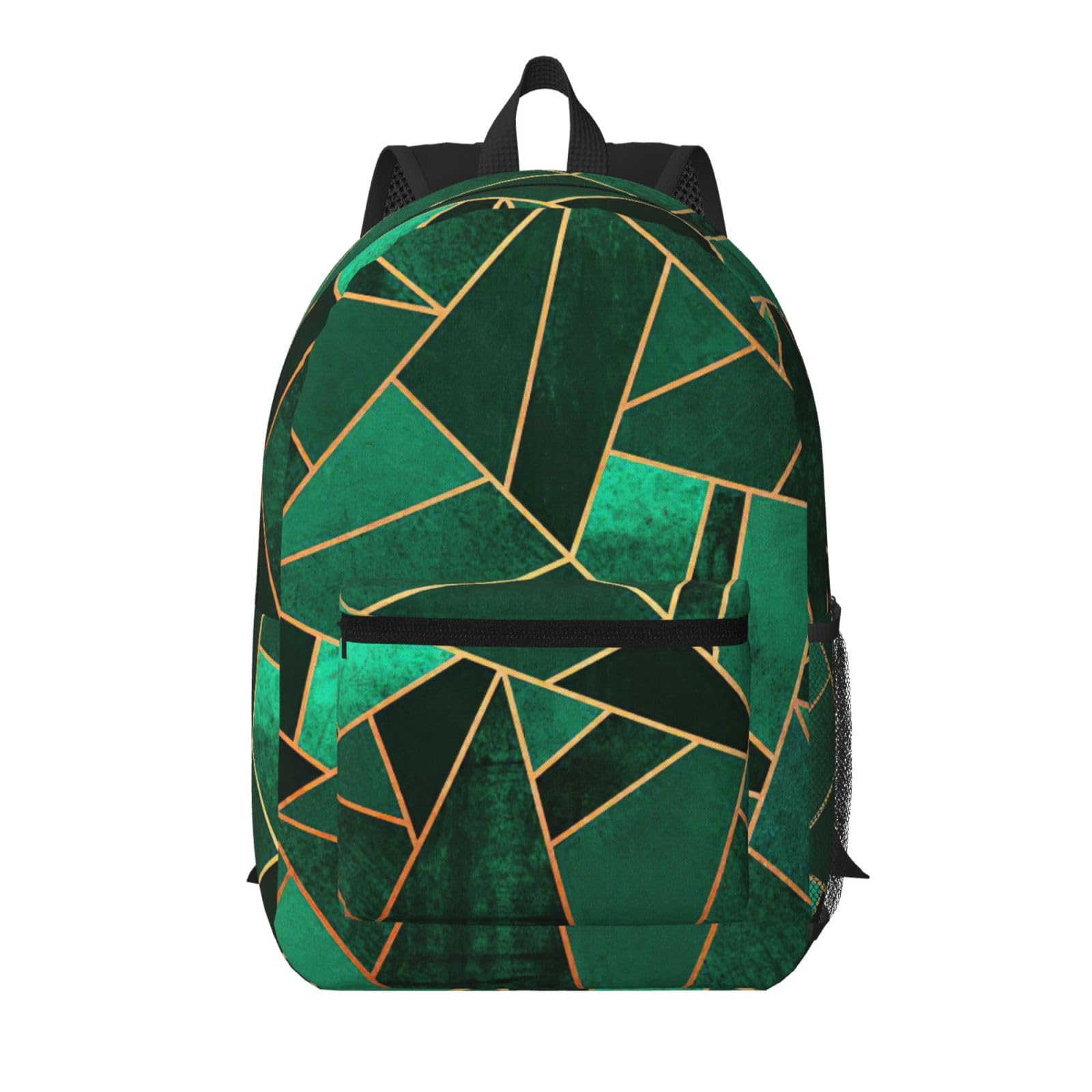 Sac à dos voyage noir et doré 17 pouces à motif géométrique - 8