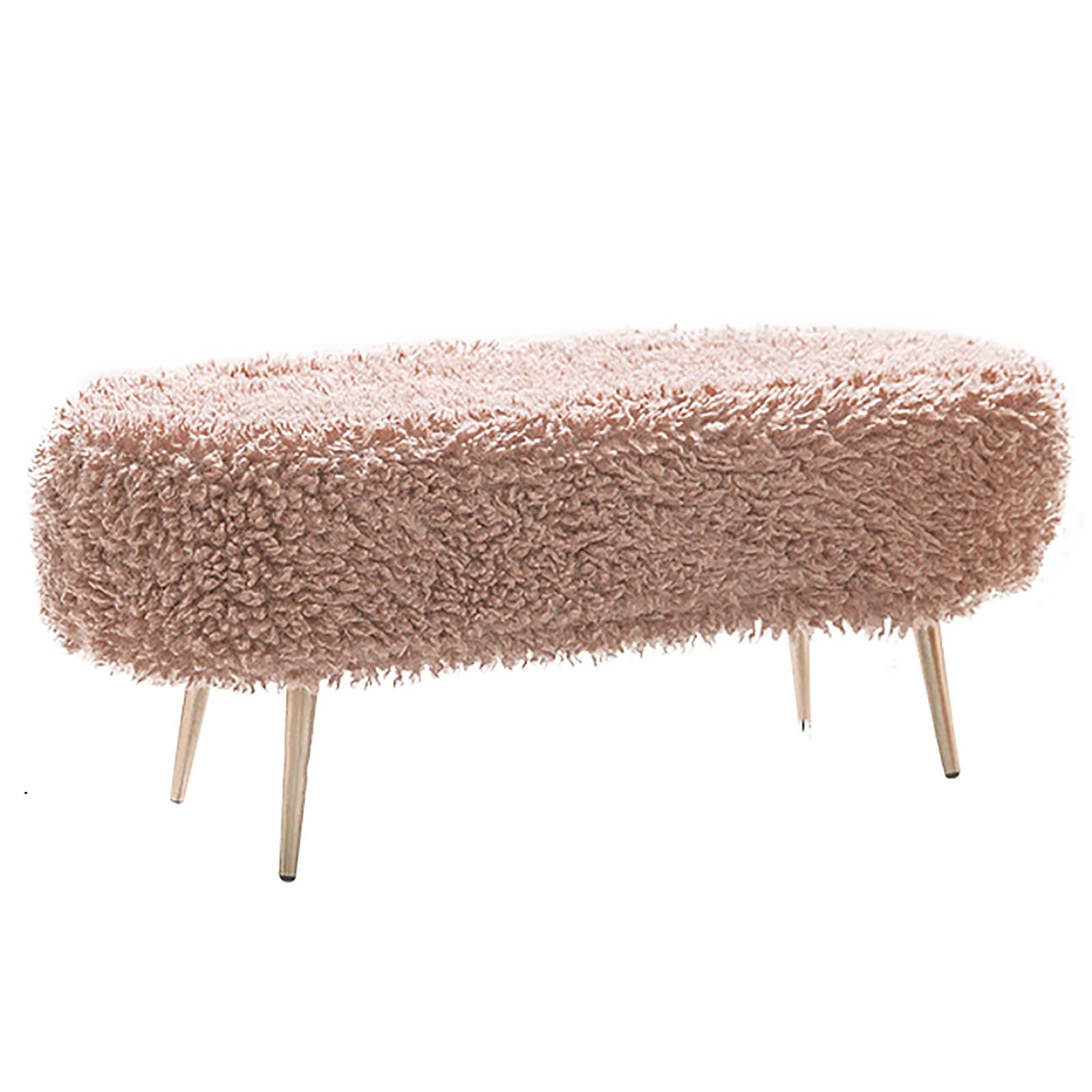 Banc de Toilette Moelleux en Fourrure Synthétique et Métal au Confort Rembourré