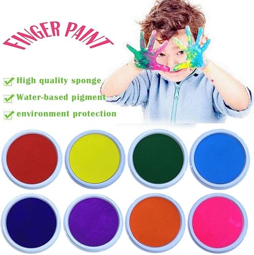 Miniatura 4 de Sellos de almohadilla de tinta, color de bricolaje, almohadilla redonda de tinta de huellas dactilares, arco iris, lavable, para tarjetas,