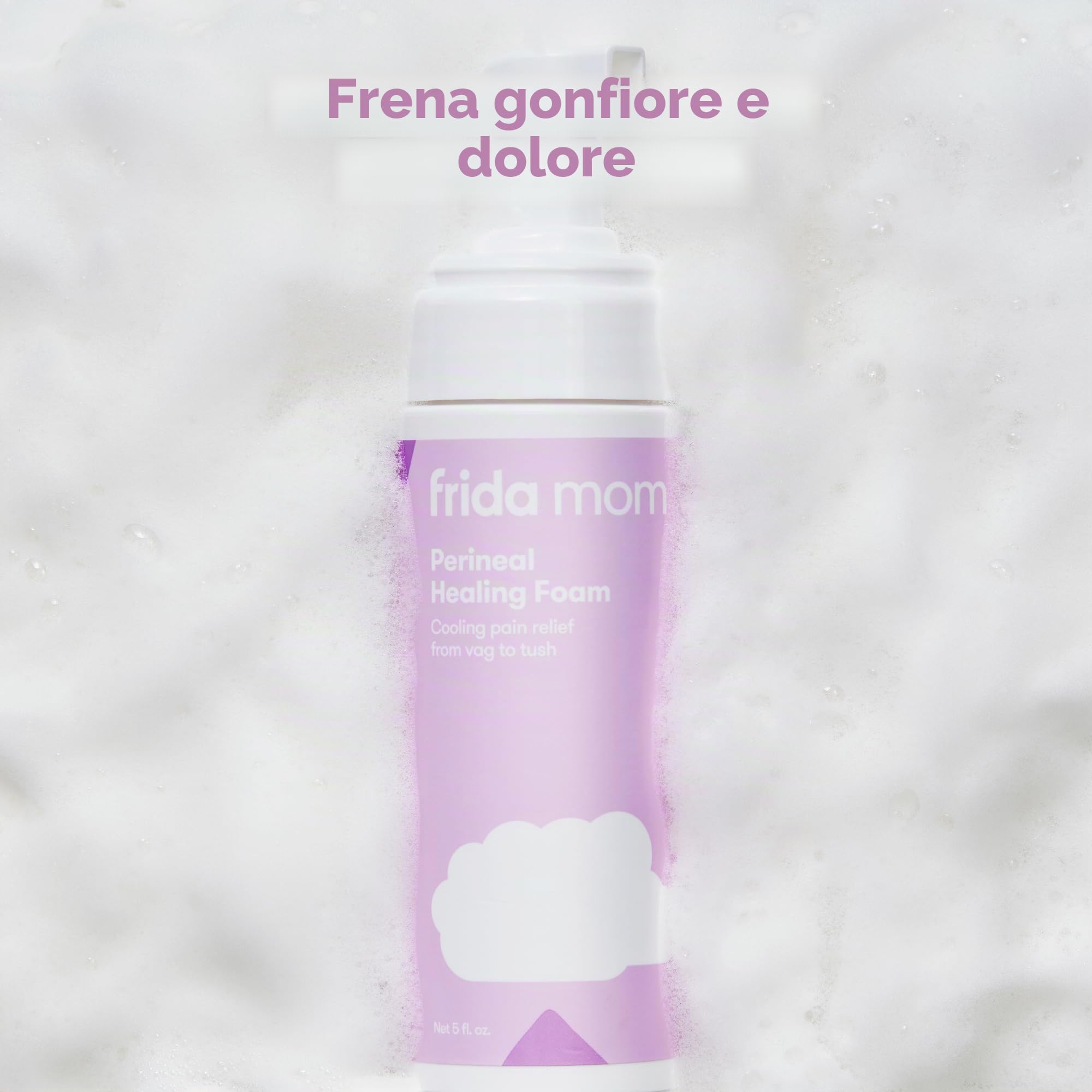 Frida Mom Schiuma curativa post-parto all'amamelide, Schiuma perineale lenitiva, Sollievo dal dolore, Mousse rinfrescante con Ingredienti naturali, Trattamento delle Emorroidi, Cura postpartum, 150 ml