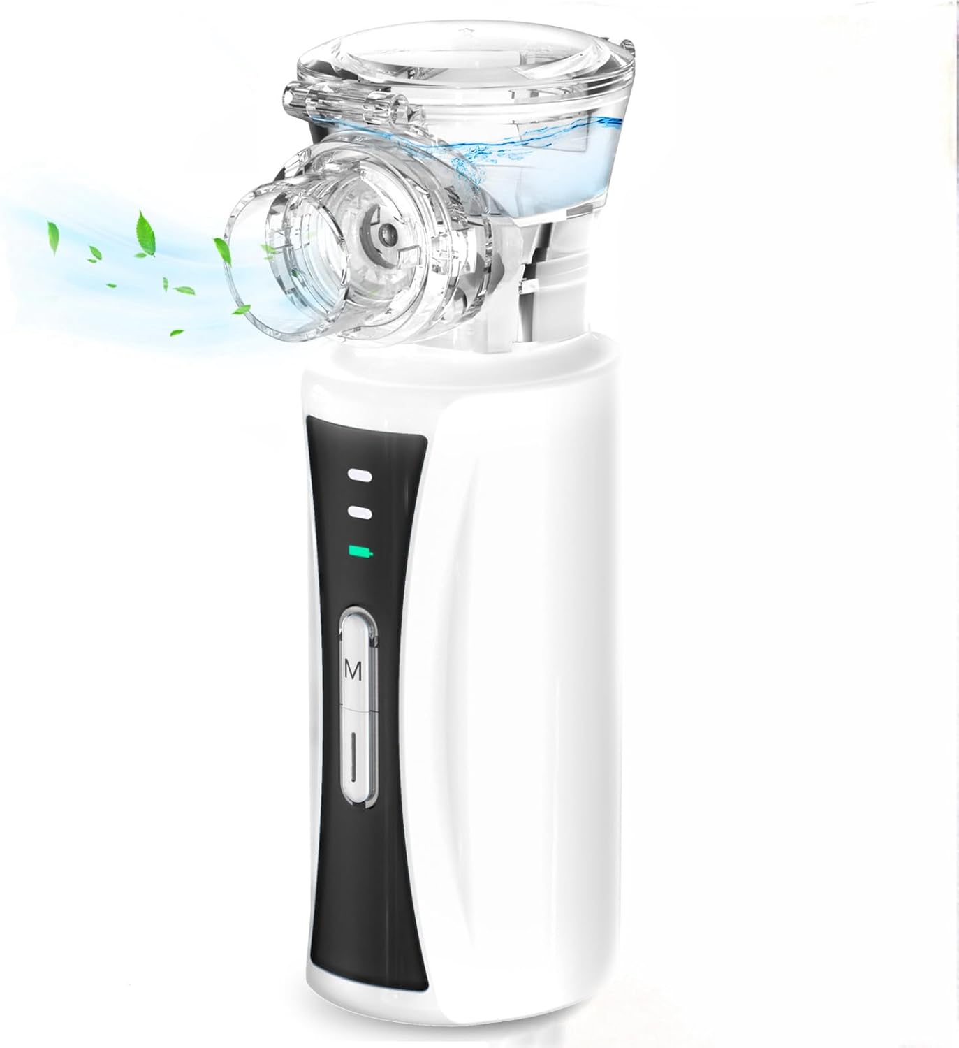 Inhalationsgerät, NIKYPJ Leiser Tragbarer Inhalationsgerät für Erwachsene Kinder, USB Aufladbarer Inhalator mit 2 Masken und 1 Mundstück (Schwarz)