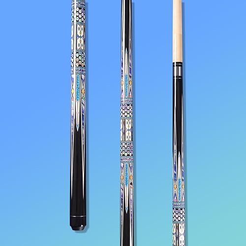 Canadian Maple Pool Cue Stick, Stainless Steel 5/16" X 18 Joint, 58 Inch 13mm Tip Billiard Pool Cue Stick, 19 20 oz, 2-Piece Pool Cue Stick for Beginner, Commercial Home Entertainment