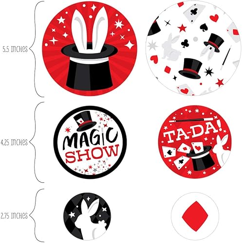 Miniatura 2 de Big Dot of Happiness Ta-Da, Magic Show - Confeti mágico de círculo gigante para fiesta de cumpleaños, decoraciones de fiesta, confeti grande, 27