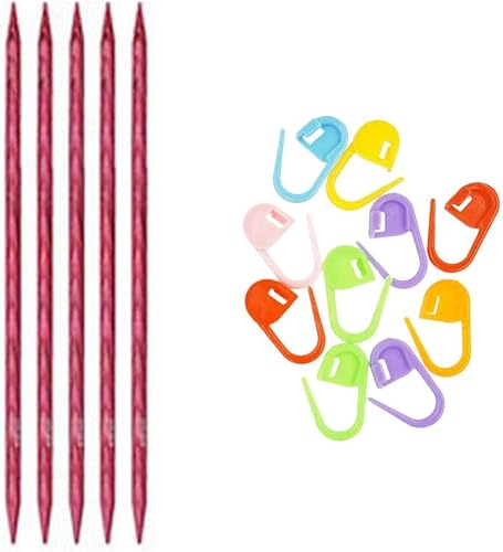Knitter's Pride Dreamz - Agujas de tejer DPN de doble punta de 5 pulgadas (4.9 in) (juego de 5) tamaño US 2 (0.108 in) paquete con 10 marcadores de