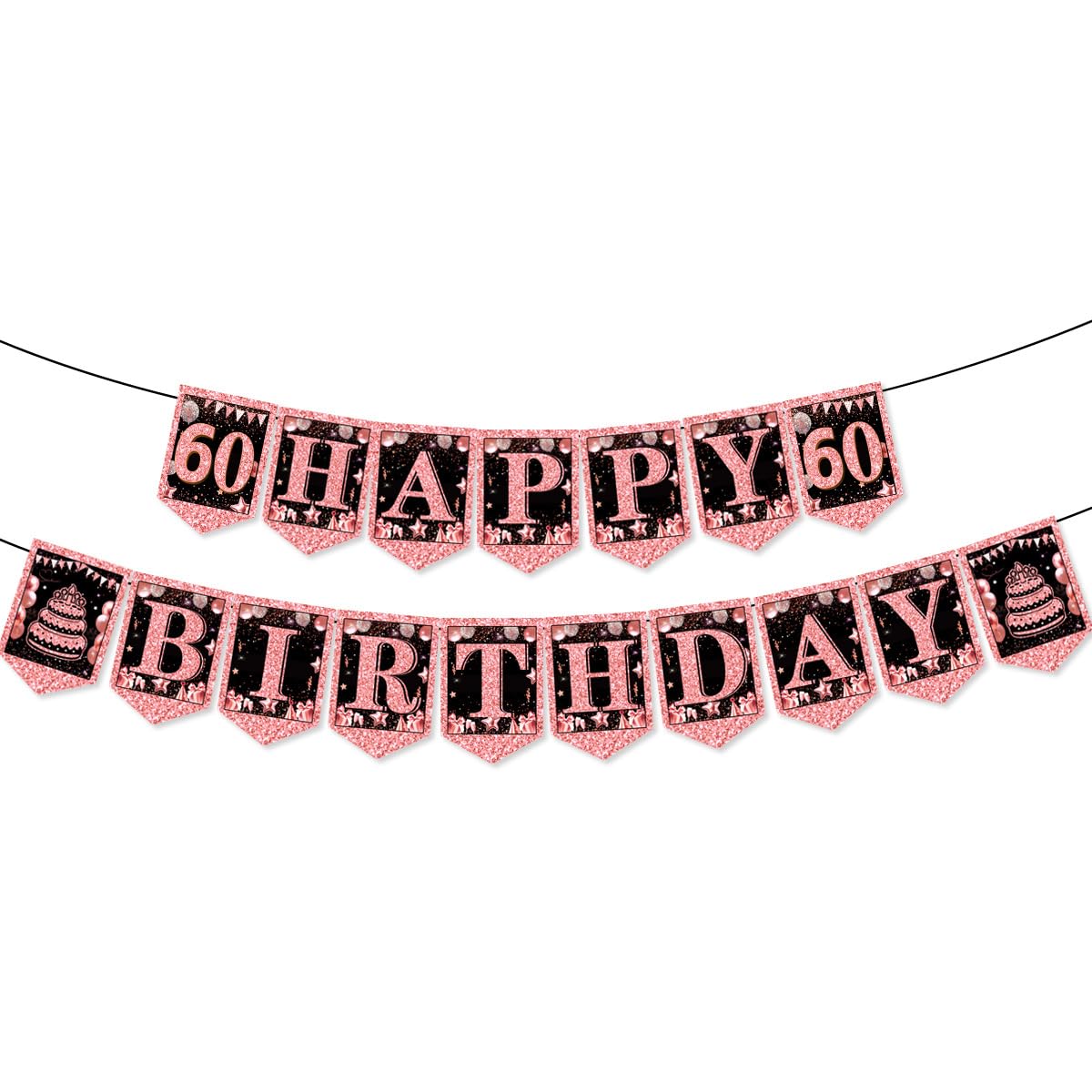 60th Birthday Banner Rose Gold - Perfect for 60th Birthday Decorations for Women | Durable & Easy to Hang | Ideal for 60th Birthday Party Home/Garden Decor