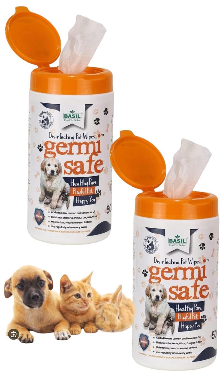 WAGGYTAILS Wet Wipes|50 Count|Cat&Dog Wipes|Aloe Vera&Fresh Green Apple|Dry Bath|Ear&Paw|Cleaning&Deodorizing|Hygiene Essentials 6 X 8 Inches(Pack Of 2)(Basil Germi Safe) (B0CZDXZTM7) Amazon Price History, Amazon Price Tracker