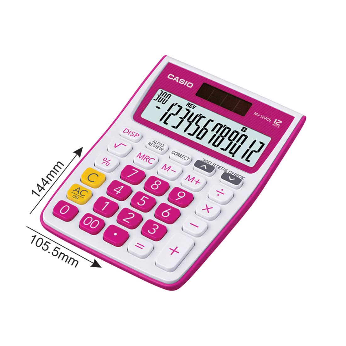 Casio Mj-12Vcb-Rd-Sa-Dp Calcolatrice desktop controllata a 300 passi, Rosso