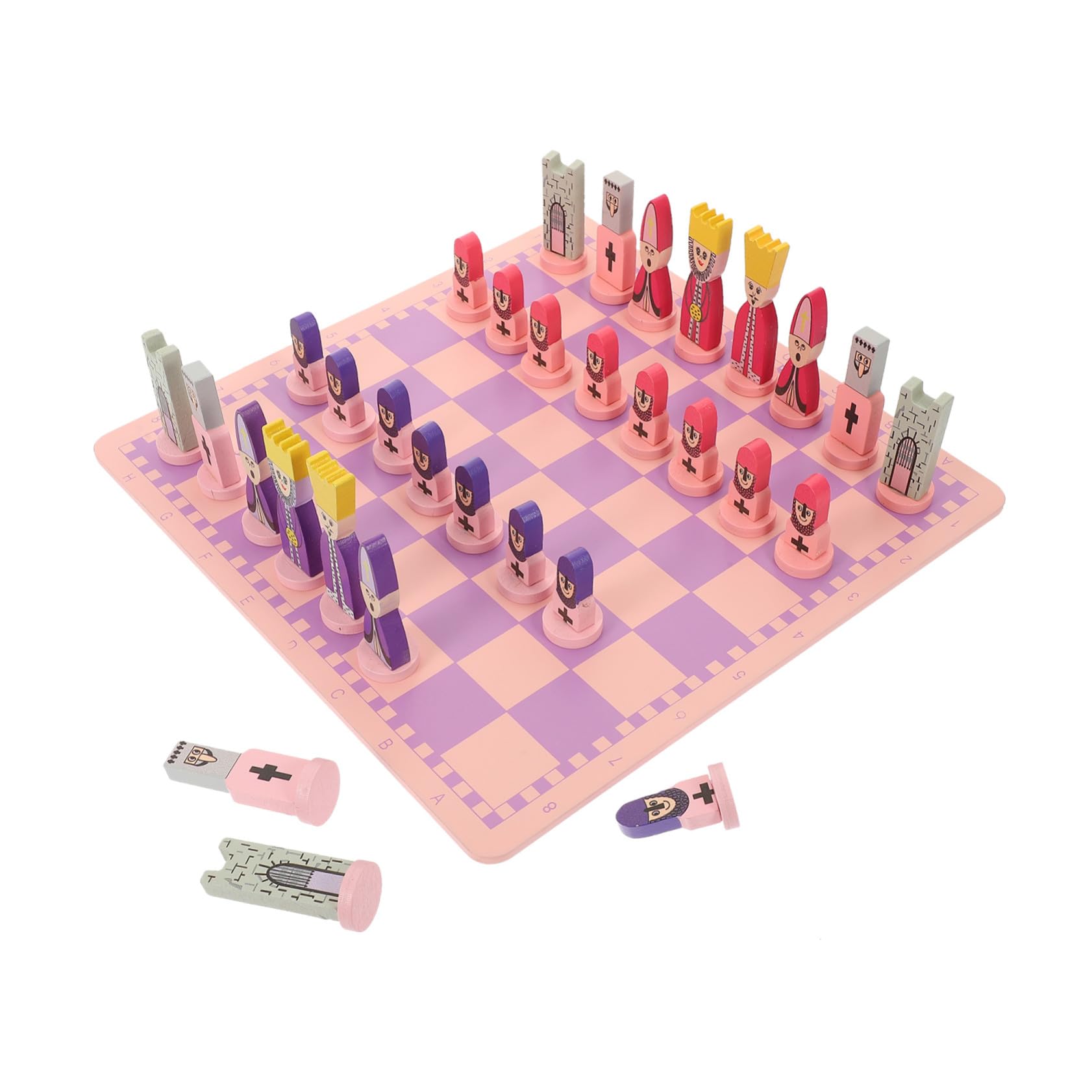 ERINGOGO Set Scacchi Educativo Pieghevole in Legno per Bambini e Adulti, Scacchiera da Viaggio con Lavorazione Raffinata senza Bave, Gioco da Tavolo Unico e Portatile