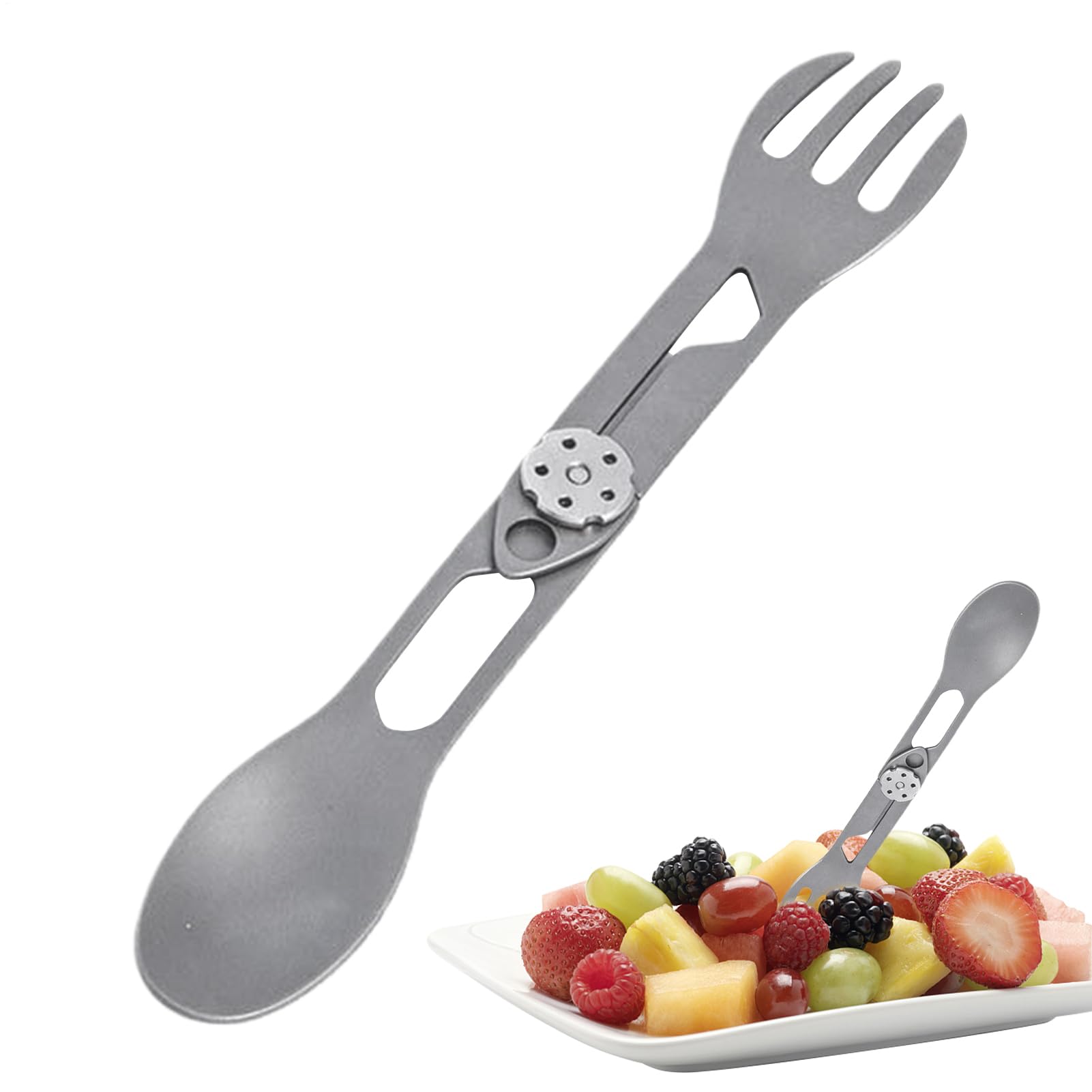 Titanium Spork | sk?adana ?y?ka i widelec 2 w 1 piknik - Survival Travel Survival Piesze wycieczki Piknik Zaj?cia ?wie?ym powietrzu