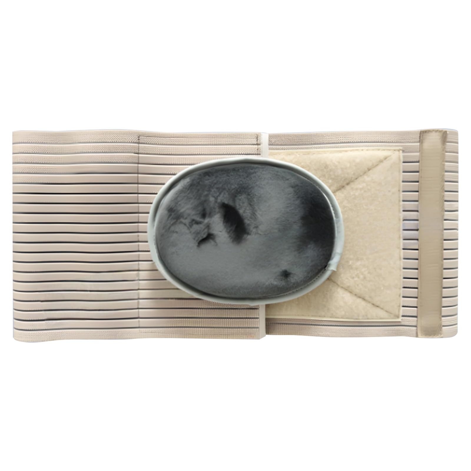 Fascia Elastica Addominale per Uomo e Donna - Fascia Post Parto Cesareo - Cintura per Ernia Ombelicale Allargata con 2 Cuscinetti di Compressione Ovali(Large)
