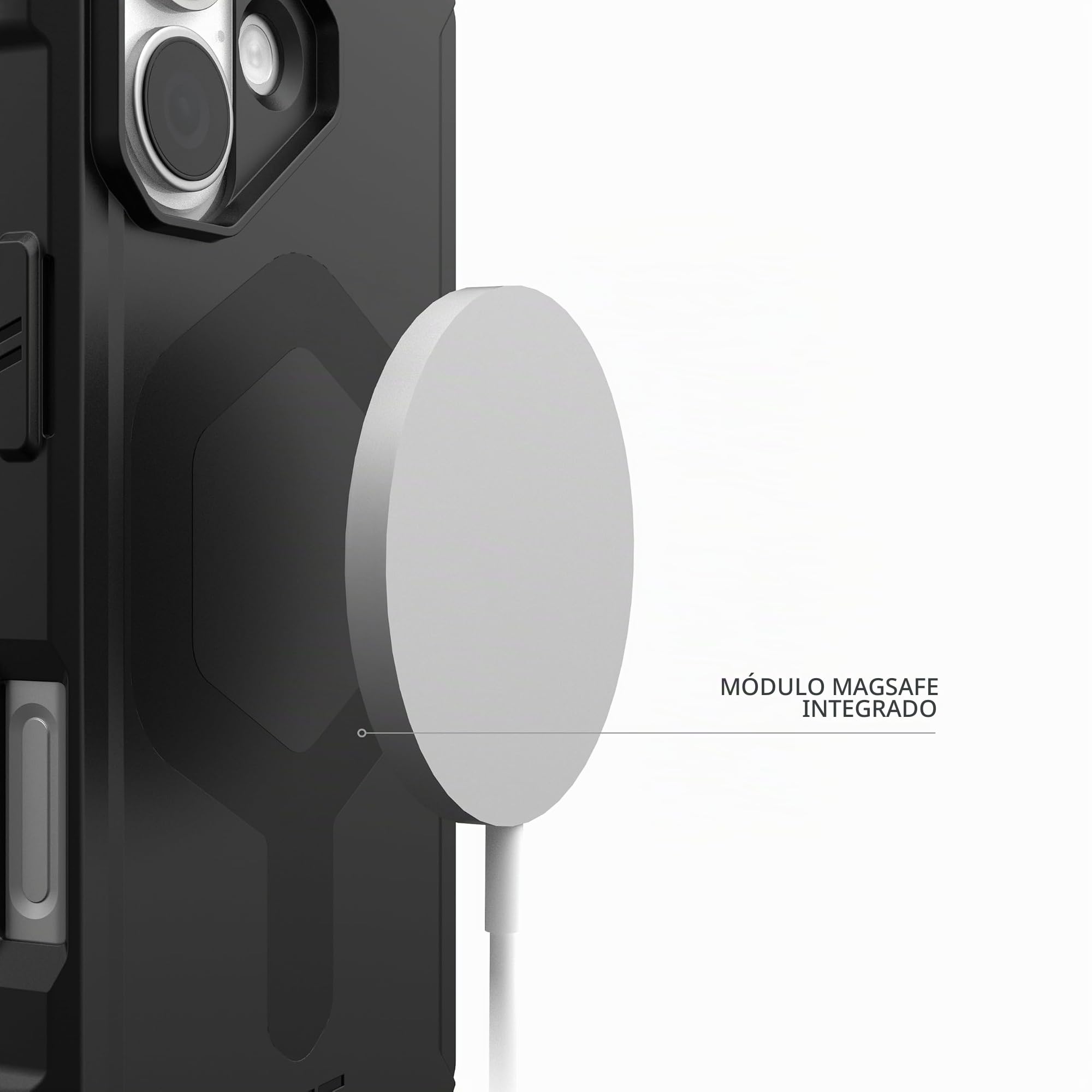Urban Armor Gear Essential Armor MS Case Compatible con Apple iPhone 17 Funda (Carga inalámbrica/magnética optimizada, 4,6m protección) Negro