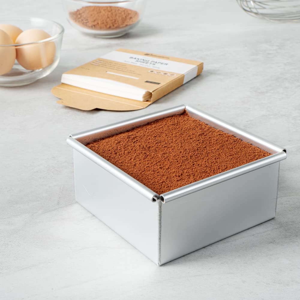 Pastry Tek - Hoja de papel para hornear de papel blanco, precortada, recubierta de silicona, 4 x 4 pulgadas, caja de 1000 unidades