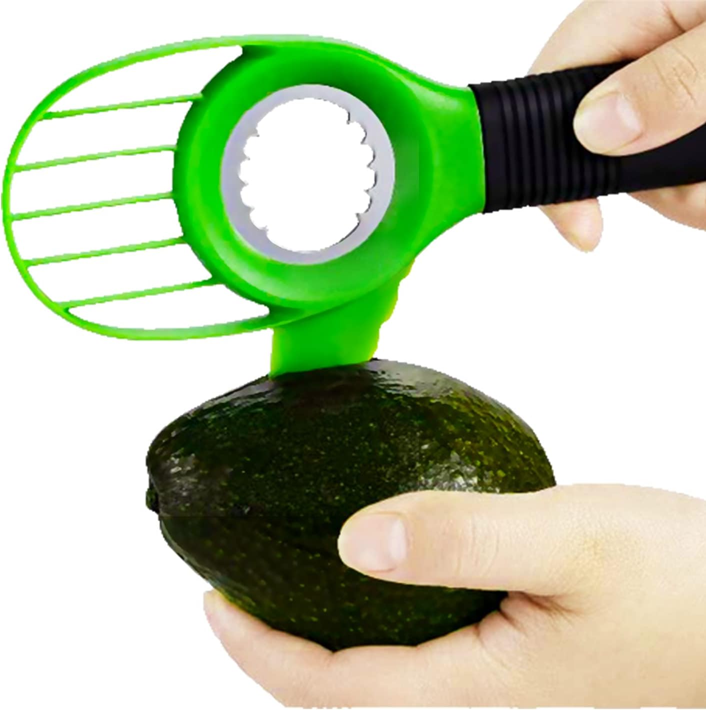 Avocado Slicer 3 in 1, Avocado Tool with Silicon Grip Handle Avocado Pitter, BPA Free Avocado Cutter Pit Remover, Multifunctional Avocado Knife to Split Pit Cut