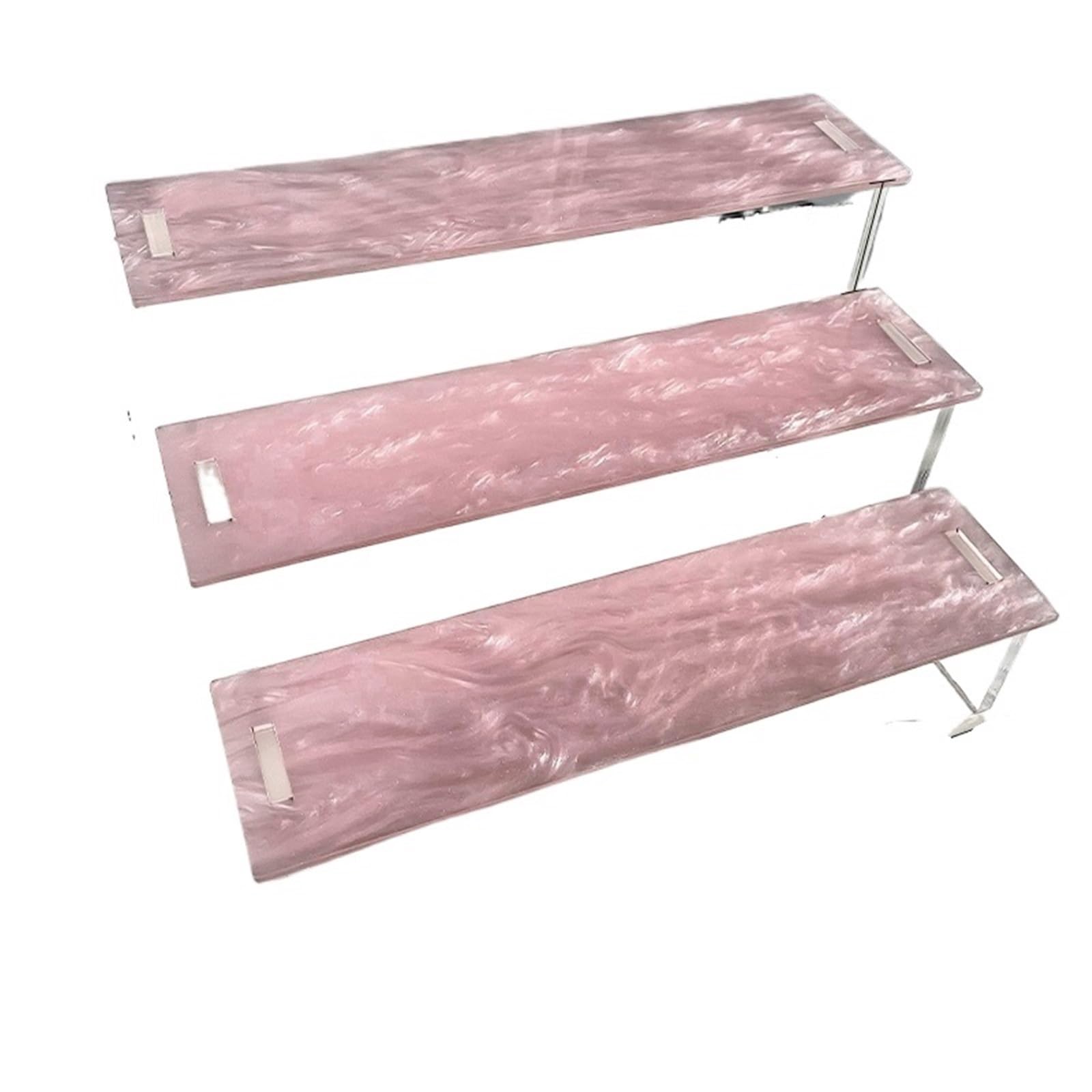 QuxetlRyz Perfume Organiser Display Risers Riser Display Stands 3 Tier Perfume Organizer Shelf & Versatile Cupcake Stand Holder for Figures,Dessert(Pink)