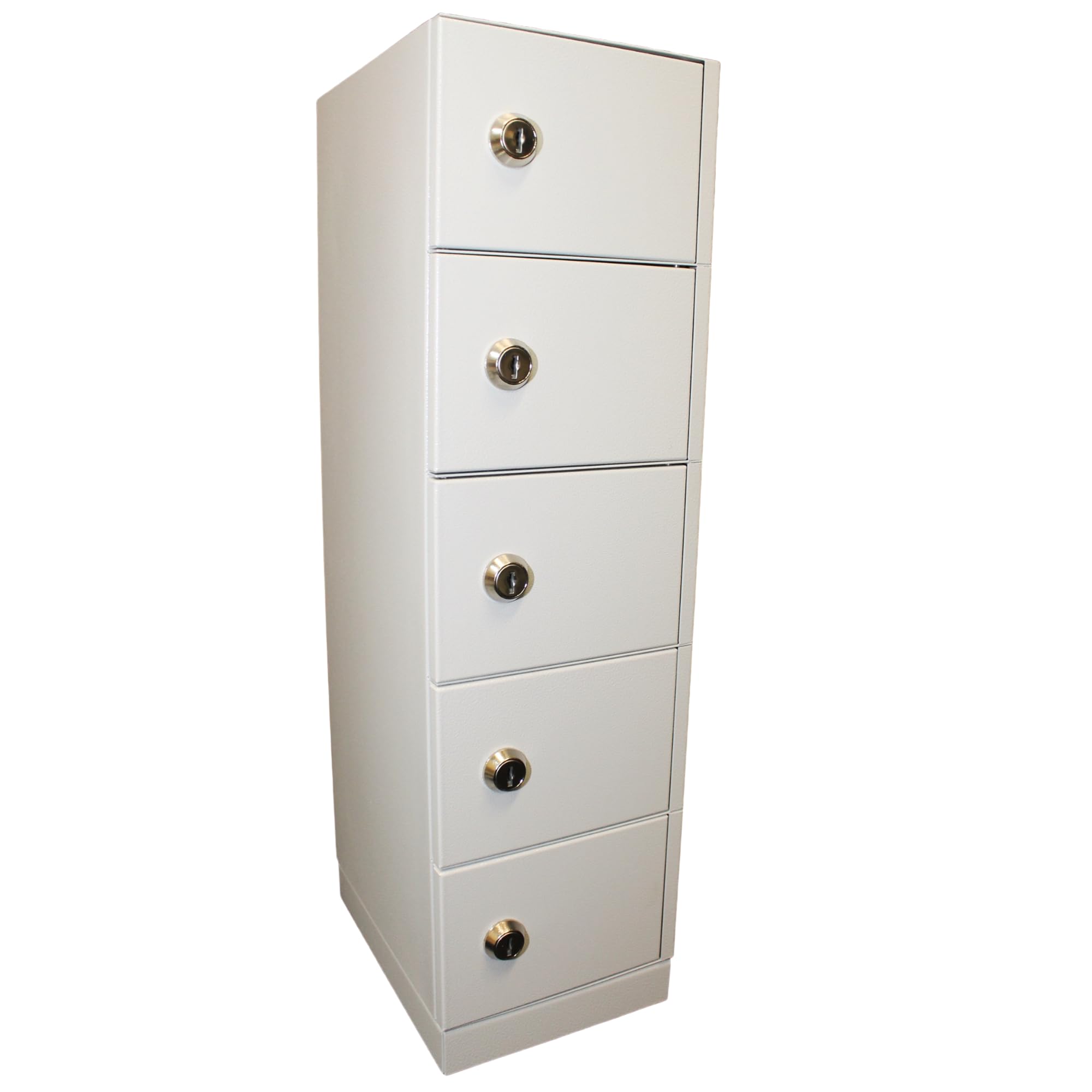 LEOMAR Armadietto Portatelefoni per Aziende e Scuole, Armadio di Sicurezza in Acciaio per Smartphone, 5 Scomparti con Chiavi, Cassetta da Parete 53 × 15 × 20 cm, Colore Grigio