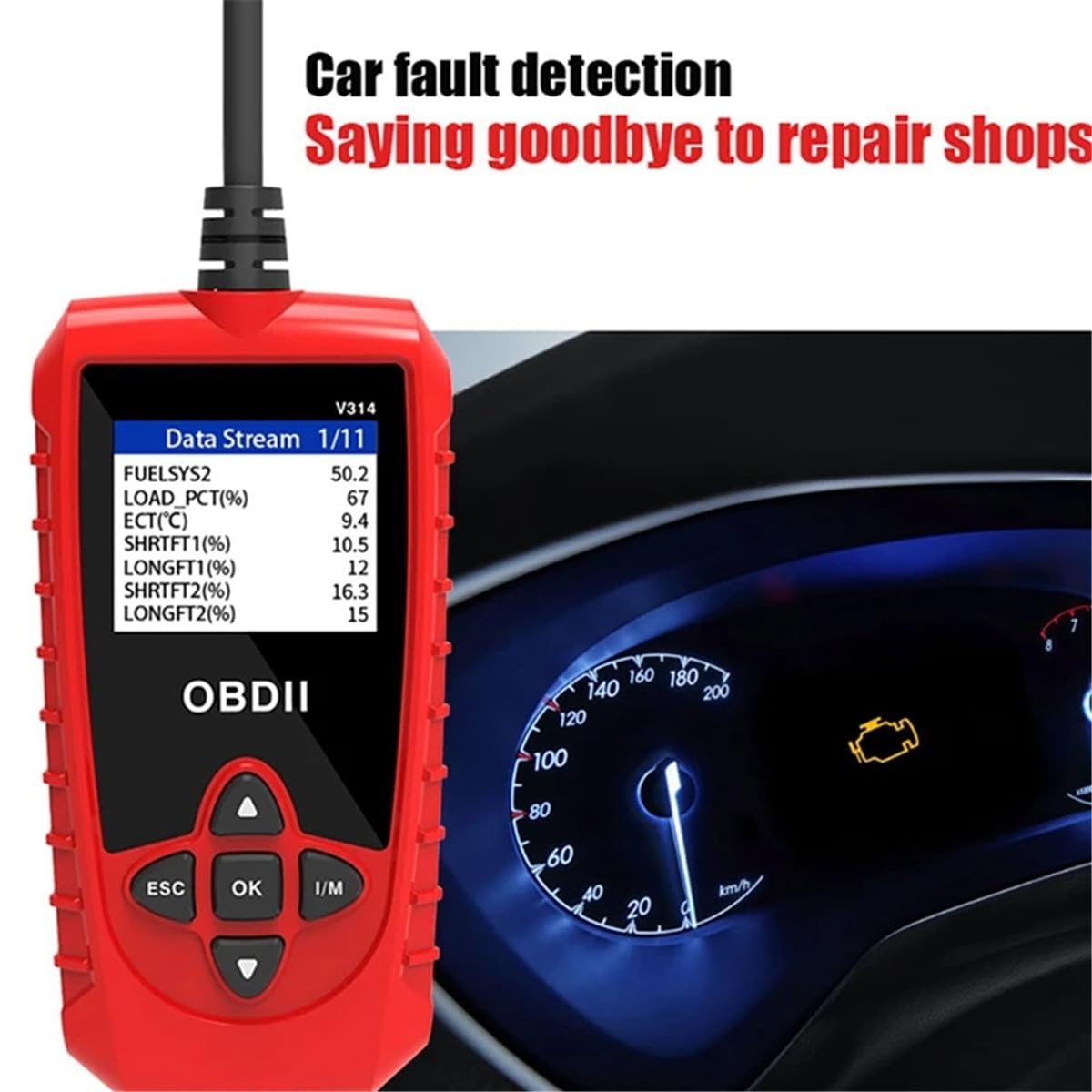 V314 Detector de fallos automotrices de diagnóstico automotriz Tarjeta de lectura de código a bordo Obd2 Detector de batería Instrumento de diagnóstico de limpieza de código