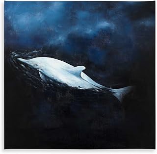 Begin Home Decor C1TC58584KWH5T 58 x 58 in. Swimming Dolphin Tablecloth - Blue Waves Indoor & Outdoor